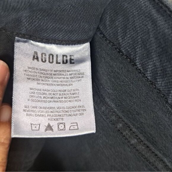 AGOLDE Kye Mid-Rise Straight-Leg Cropped Black Jeans Size 25 - Picture 6 of 8